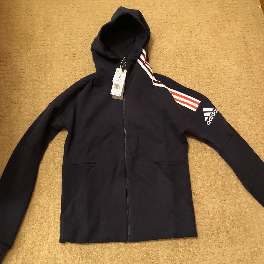 🆕 ADIDAS ZNE 3 Stripes Hoodie Jacket - sz S 🆕